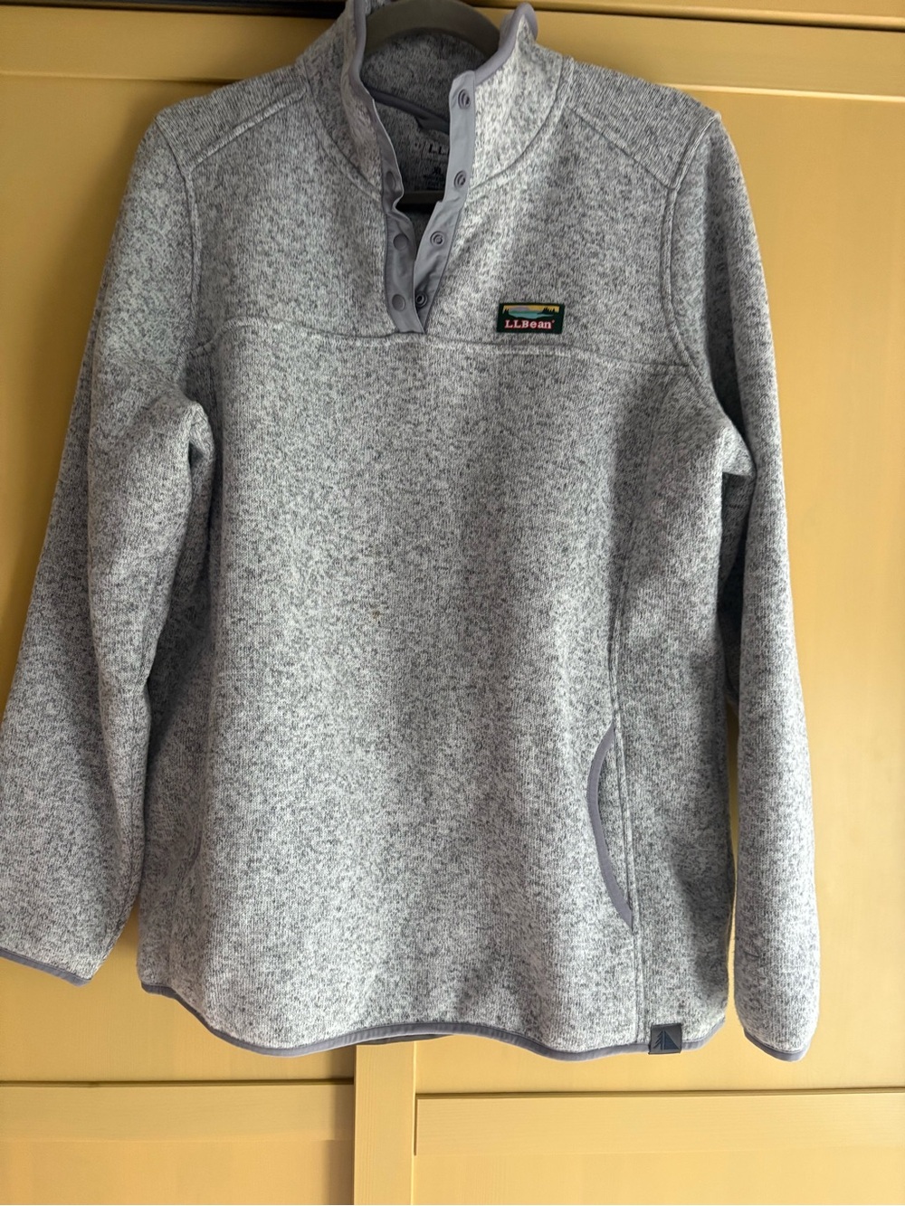 L.L. Bean Women’s Gray Snap-Placket Fleece Pullover
